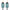 Pair of teal glass TIKI torches with diamond pattern, black tops, and visible flames, designed for outdoor ambiance.