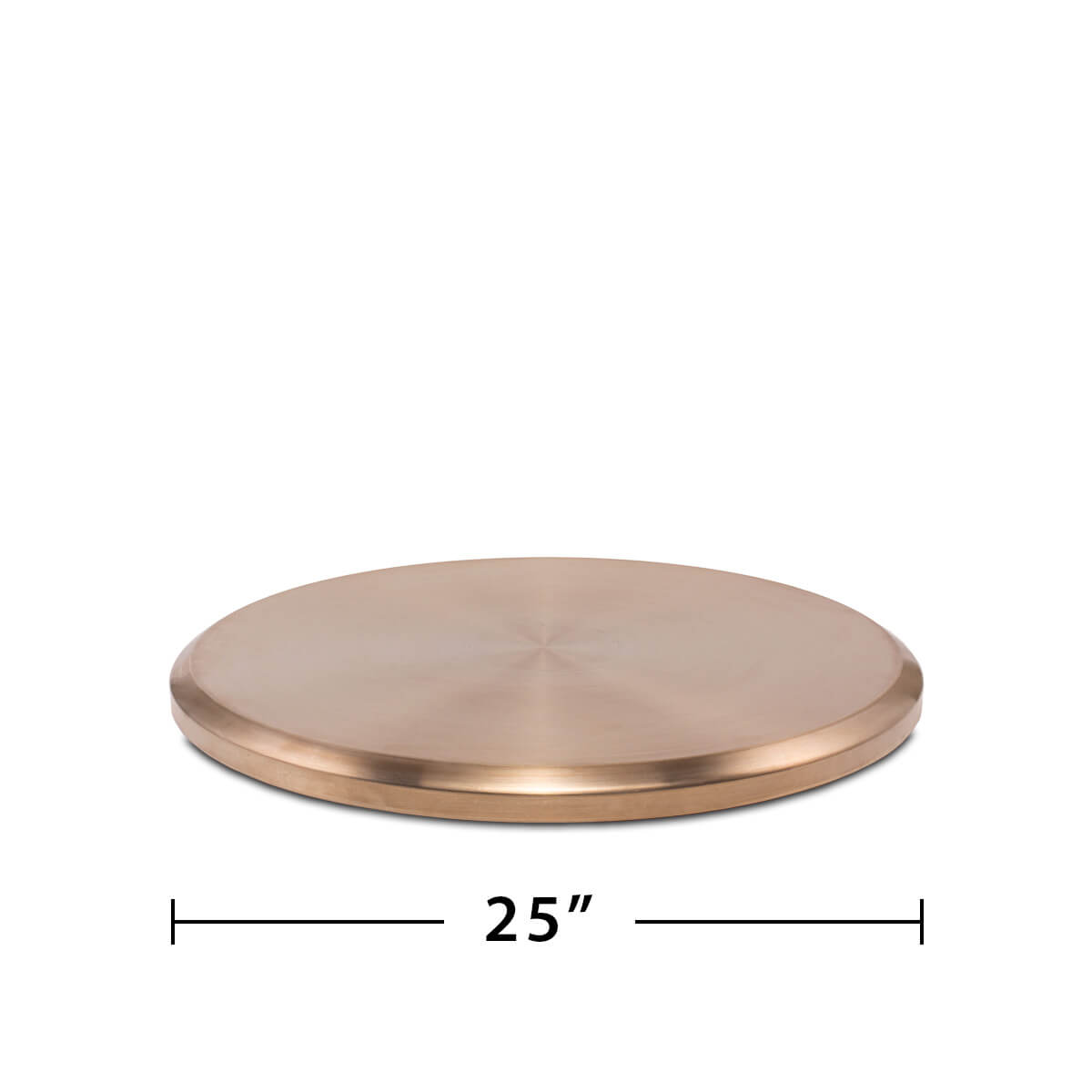 25-inch round bronze fire pit cover, flat design, for outdoor TIKI fire pits.