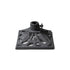 Black cast iron torch stand with decorative cutouts, designed to securely hold TIKI Brand torches upright.