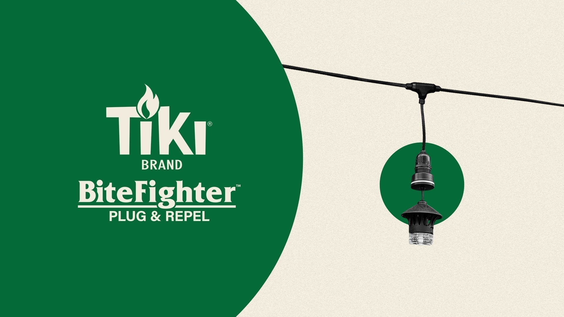 BiteFighter Plug & Repel mosquito repellent logo over graphic background