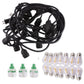 Outdoor string light kit with bulbs and three insect repellent pods, ideal for patios. Easy to install and ADA-friendly.