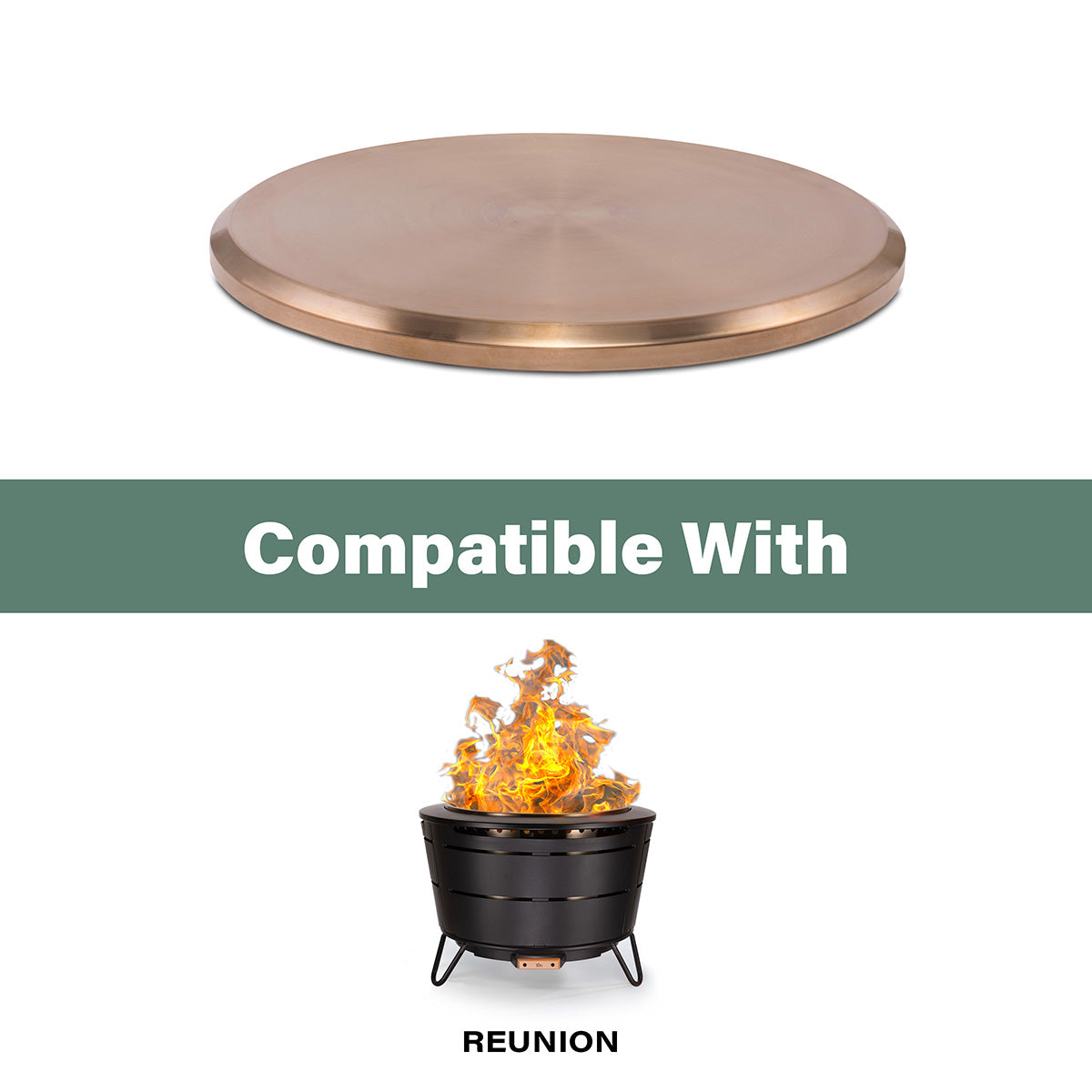Bronze round cover compatible with fire pit.