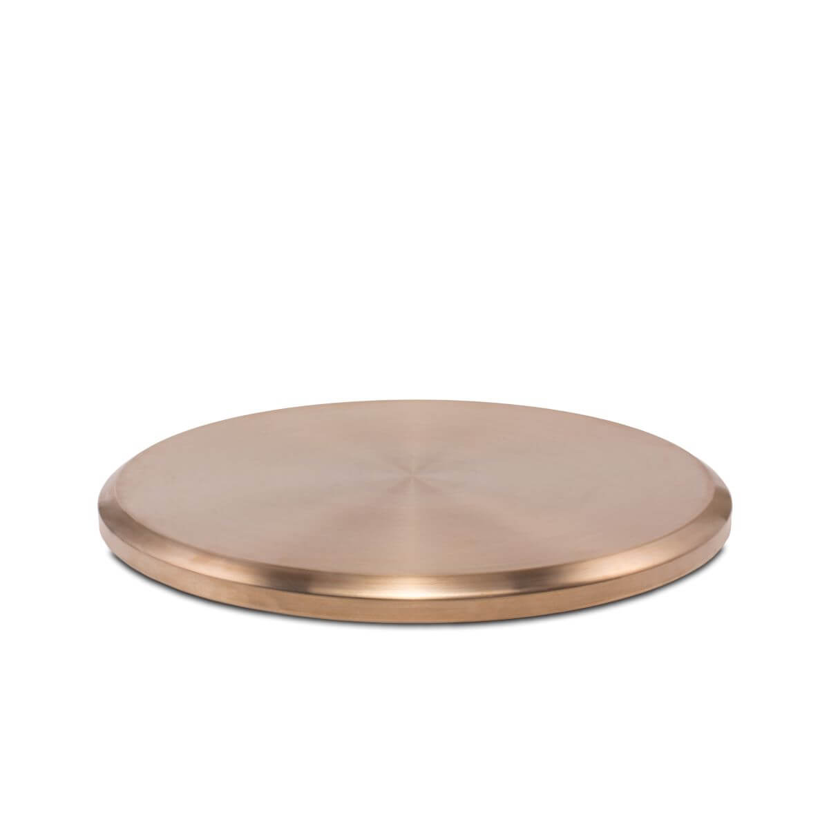 Round bronze-colored metal snuffer cap for extinguishing TIKI Brand fire pit flames safely and easily.