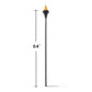 64-inch black outdoor torch with flame, tall and sleek design for garden or patio lighting.