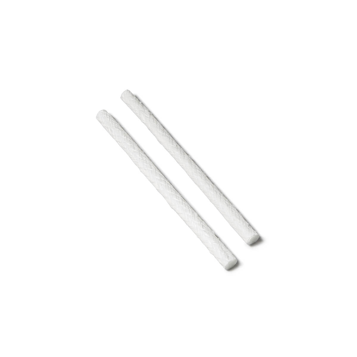 Two replacement white fiberglass wicks for TIKI® Brand torches, shown on a white background.