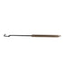 Bronze and black metal crowbar with hook end.