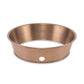 Copper-colored metal fire pit insert ring with drainage hole, designed for TIKI Brand fire pits.
