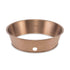 Copper round baking pan with single hole on side.