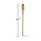 A 57-inch bamboo TIKI torch with a woven top and visible flame, shown on a white background.