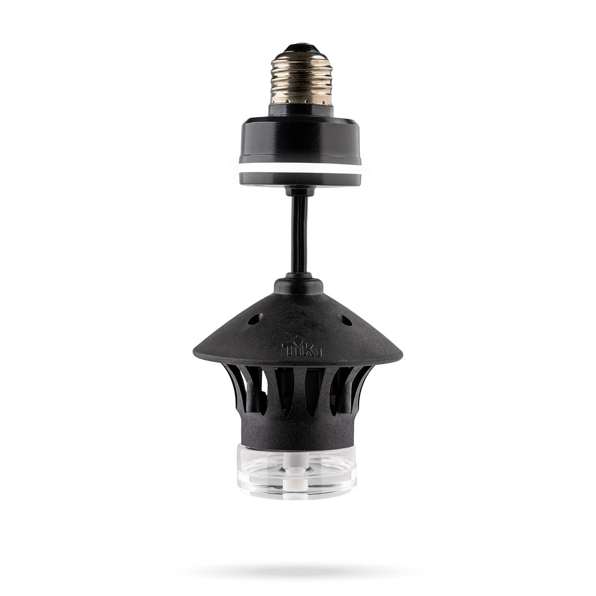 Black Miku LED light bulb with adjustable base and diffuser.