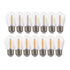 Set of 14 clear LED filament bulbs, compatible with TIKI outdoor lighting products.