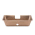 Copper single-basin kitchen sink with drain hole.