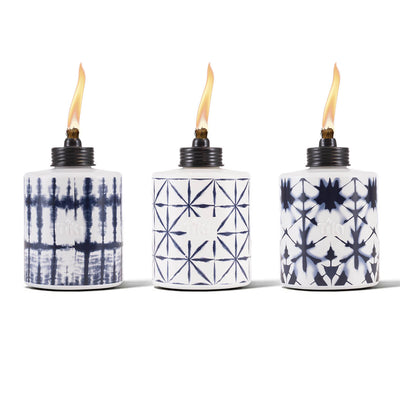 3 Pack - Tie Dye Glass Table Torches