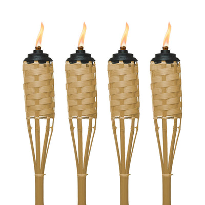 4 Pack - Weather Resistant Luau Bamboo Torches