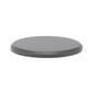 Round, flat gray turntable tray with a smooth surface and low profile, ideal for organizing or serving items.