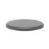 Round, flat gray turntable tray with a smooth surface and low profile, ideal for organizing or serving items.
