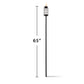 65-inch tall black outdoor torch with a metal grid design and visible flame at the top.