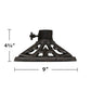 Black cast iron furniture leg with decorative cutouts, 9" wide, 4 3/4" tall.