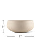Tan TIKI fire bowl, 3 inches tall and 7 inches wide, ideal for outdoor tabletop ambiance.