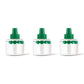 Three clear TIKI Brand BiteFighter mosquito repellent refill bottles with green caps, shown on a white background.