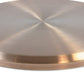 Close-up of a brushed copper tabletop torch base with a smooth, circular finish.