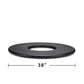 Black 38-inch round fire pit heat shield for TIKI Brand fire pits, shown on a white background.