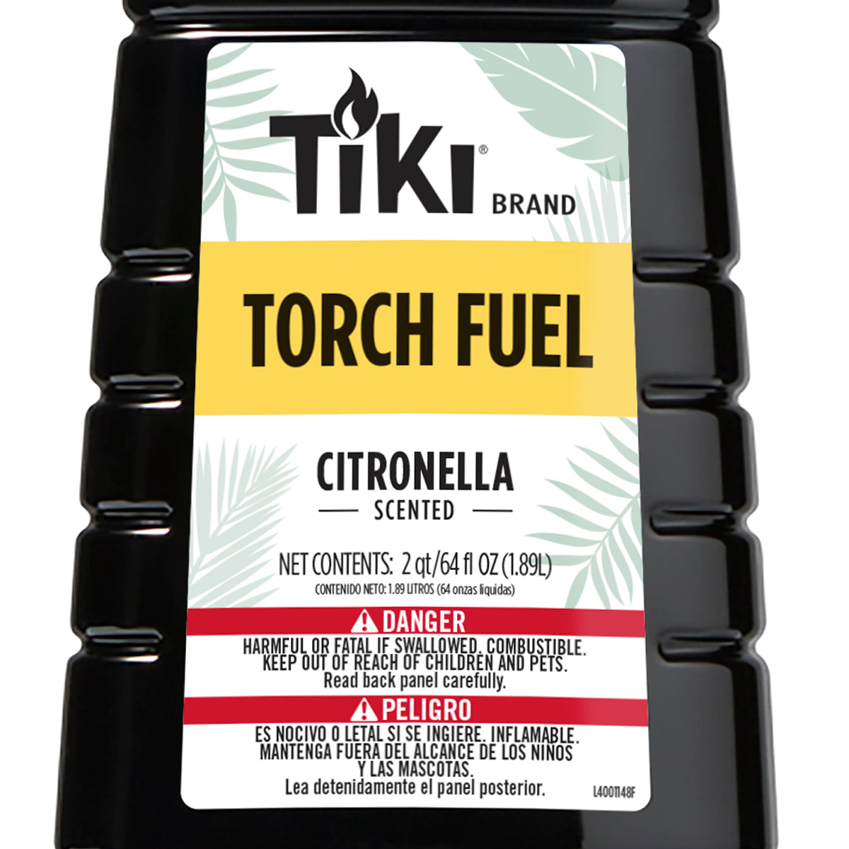 Black Tiki Brand Citronella Scented Torch Fuel, 2 qt/64 fl oz (1.89L).
