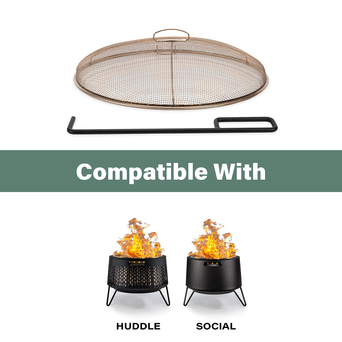 Social and Huddle Fire Pit Screen and Poker