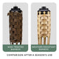 Side-by-side comparison of non-treated vs. weather resistant bamboo TIKI torches after a season’s outdoor use.